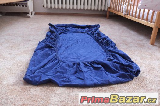 Tmavě modré prostěradlo na matraci 60x120cm 100% bavlna
