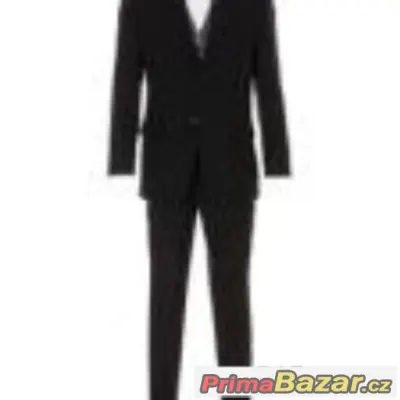 pánský oblek vel. M až L, slim , štíhlá postava, černý