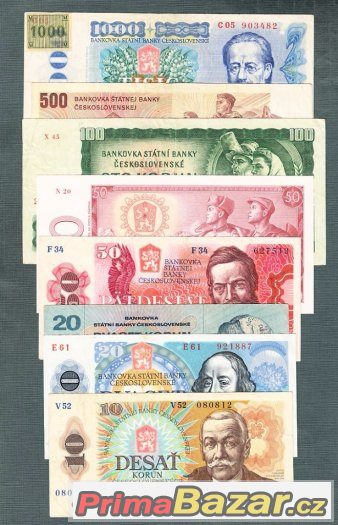Staré bankovky - sestava 1961-1988 - 8 kusů