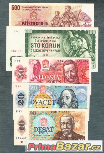 Staré bankovky sestava 1961-1987 - 5kusů,