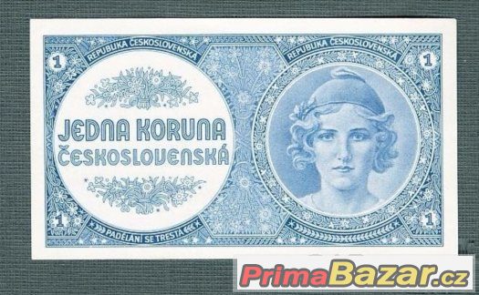 Staré bankovky - 1 koruna 1946 , bezvadný stav