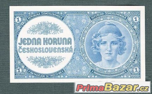 Staré bankovky - 1 koruna 1946 , bezvadný stav Staré bankovky - 1 koruna 1946 , bezvadný stav