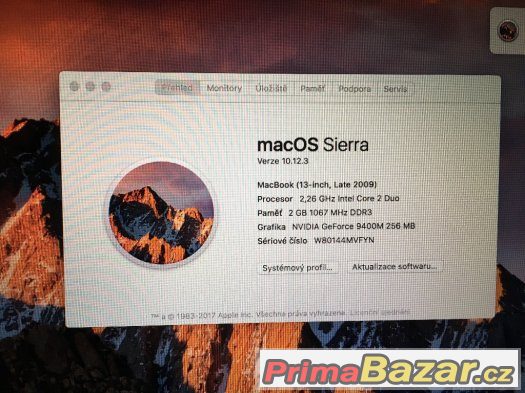 Macbook model A1342,  2,26GHz, 1TB disk