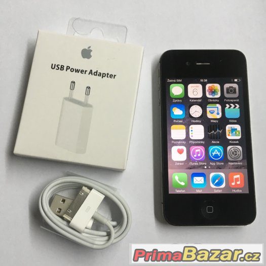 Apple iPhone 4S 16GB černý, 3 měsíce záruka, pěkný stav