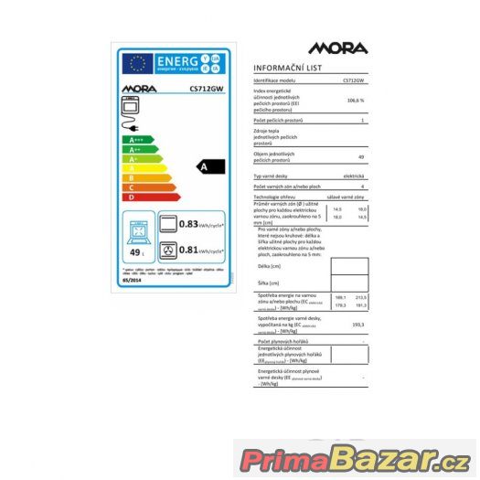 MORA KS 712 GW -  kombinovaný sporák