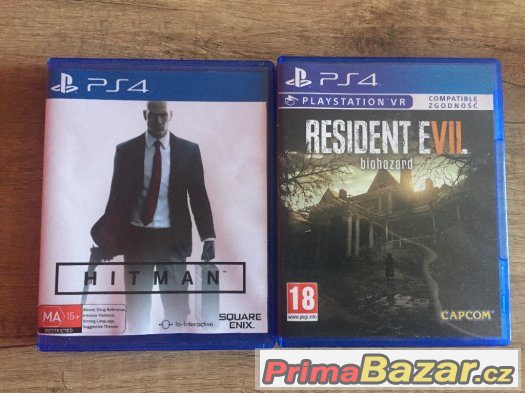 Prodám hry na Playstation 4 - Hitman a Resident Evil 7