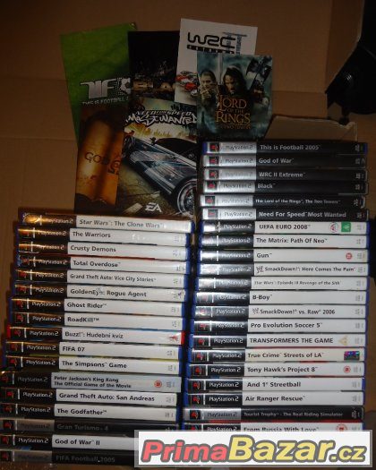 PS2 - přebaly, obaly, poškrábané cd