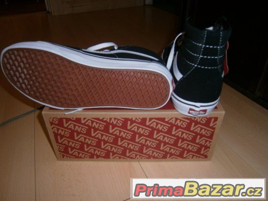 Pánské boty Vans SK8-Hi-Black/Black/White - NOVÉ Pánské boty Vans SK8-Hi-Black/Black/White - NOVÉ