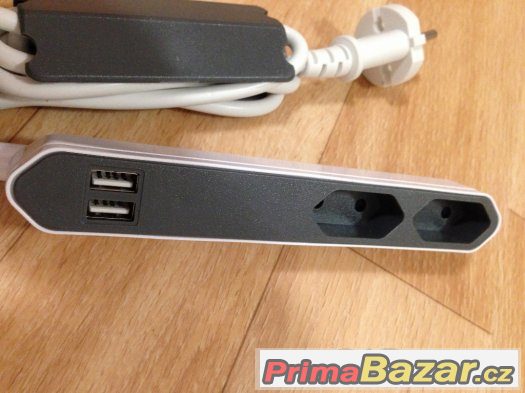 Prodlužovací kabel  220V + 2x USB