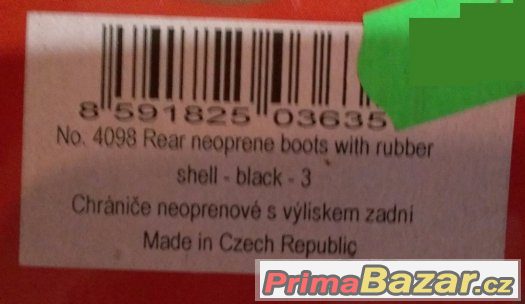 Chrániče neoprenové s výliskem zadní vel. 3 černé Nové Chrániče neoprenové s výliskem zadní vel. 3 černé Nové