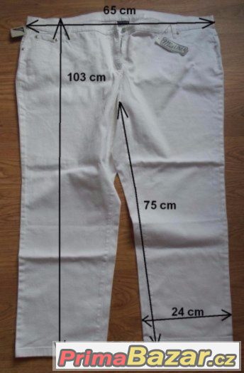 Bílé elastické rifle, zn.BonPrix-Mia Linea, vel. 56, nové Bílé elastické rifle, zn.BonPrix-Mia Linea, vel. 56, nové