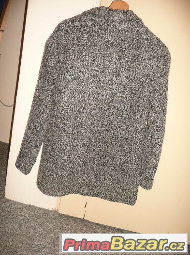 Luxusní oversized kabát kabátek, vlněný kabát, svetřík, šedý Luxusní oversized kabát kabátek, vlněný kabát, svetřík, šedý