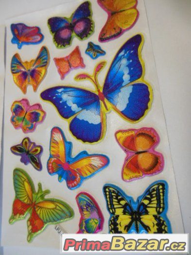 Krásné plastické samolepky s motýli -1 arch-10,-Kč-DEKORACE
