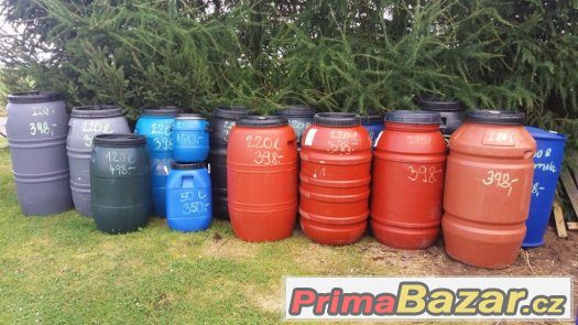 Plastové sudy, sud, soudek, barel, 25l, 50l, 120l, 200l 220