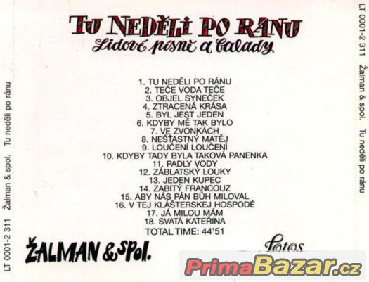 Prodám CD - Žalman & Spol. – Tu Neděli Po Ránu Prodám CD - Žalman & Spol. – Tu Neděli Po Ránu