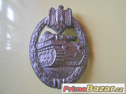 Tankový odznak panzerkampfabzeichen, stříbro - origoš Tankový odznak panzerkampfabzeichen, stříbro - origoš