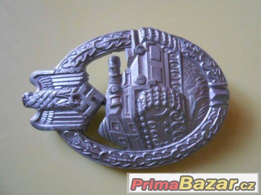Tankový odznak panzerkampfabzeichen, stříbro - origoš Tankový odznak panzerkampfabzeichen, stříbro - origoš