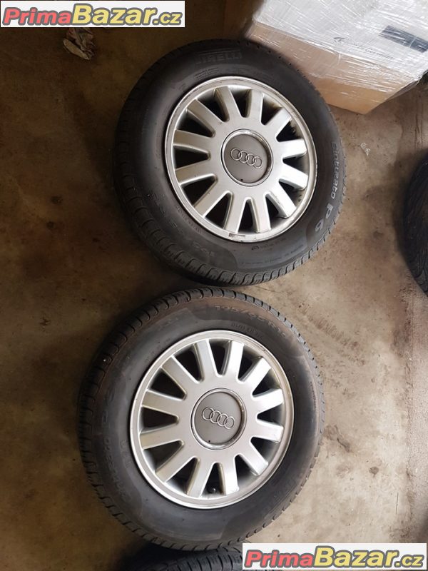 sada alu kola Audi s pneu letni 8L0601025 5x100 6jx15 et38