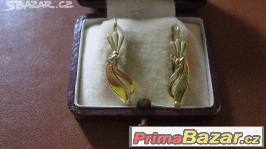 Prvorepublikove elegantní damske NAUSNICE zlaty 14K-585 kra