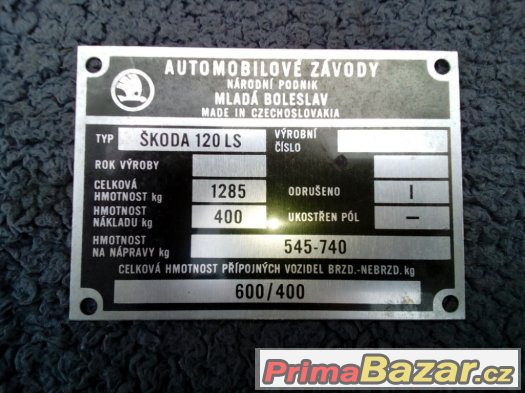 Ulozenkove stitky Skoda LS