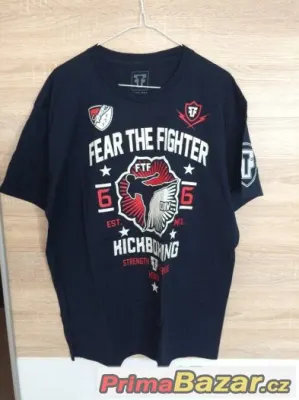 Pánské triko "Fear the Fighter kickbox",nové,modré