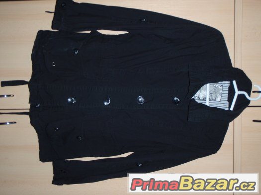 Černé plátěné sako - kabátek