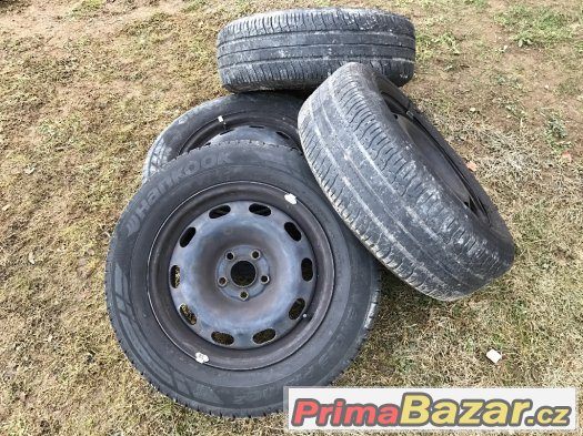 Pneu a plechové disky 5x100 195/65/15 dunlop + hankook