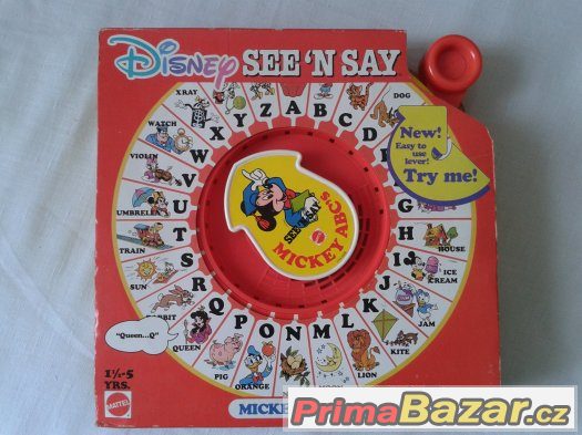 Retro hračka - učte se anglickou abecedu s Mickey