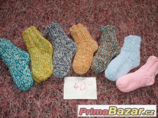 Ponožky teplé pletené ručně