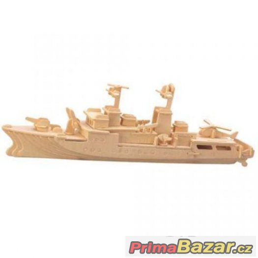 Dřevěné 3D puzzle lodě - dřevěná skládačka Torpédoborec P046