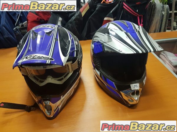 přilba crossová na motorku Nitro s brýlema velikost L 600 1350 g