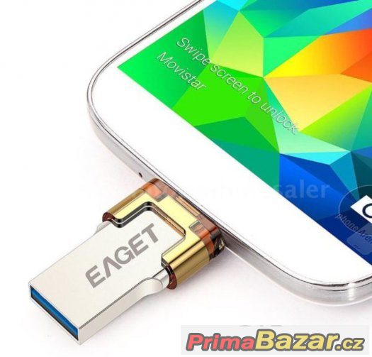 FlashDisk 32GB USB 3.0 s připojením k telefonu a PC