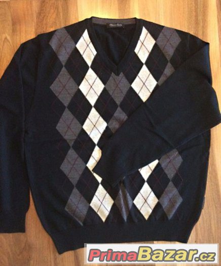 uxusní svetr (pulover), merino vlna -  vel. XL/54