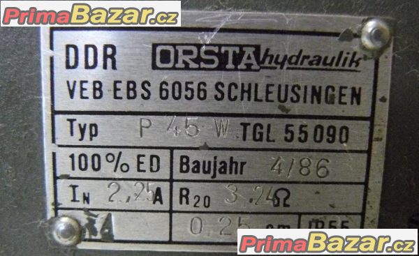 Rozvaděč hydraulický s elektronikou P45-W TGL 55090 ORTHA