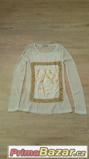 Dámské bílo-zlaté tričko