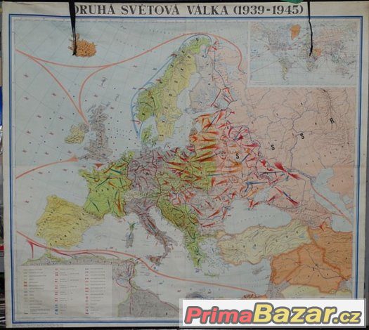 Mapa - Druhá světová válka (1939-1945) Školní nástěnné mapy.