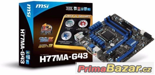 MSI H77MA-G43 4xDDR3 32GB, PCI-E x16 3.0, FireX, H77,USB 3.0