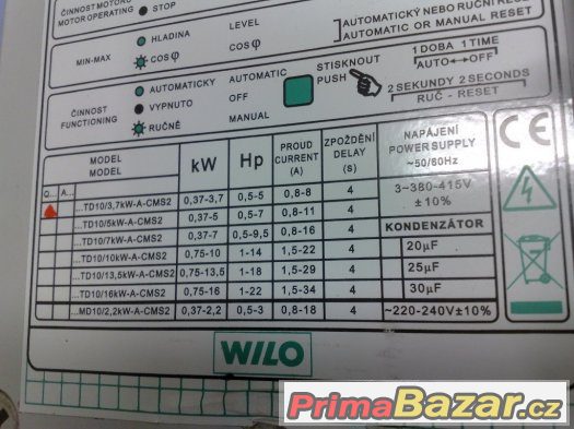 WILO, GRUNDFOS, QTD 10 řídící jednotka k čerpadlu 3x400V