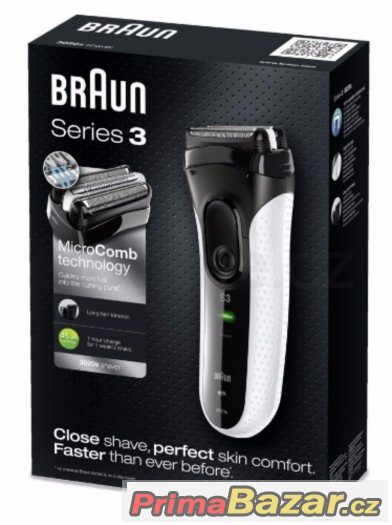 NOVÝ hol.strojek Braun Series 3-3020s bílý SUPER CENA