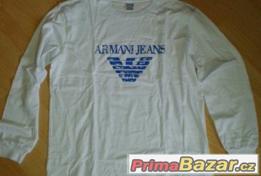 tričko Armani Jeans dlouhý rukáv bavlna velikost L