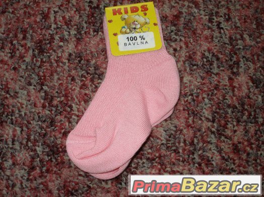 Růžové ponožtičky 100% bavlna