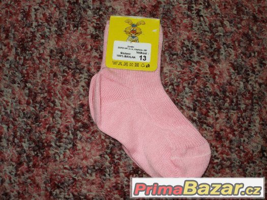 Růžové ponožtičky 100% bavlna