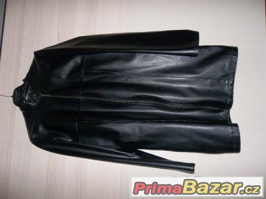 Dámský kabát černý-koženka