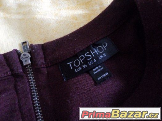 Nádherné bordové šaty značky TOPSHOP Veľkosť S