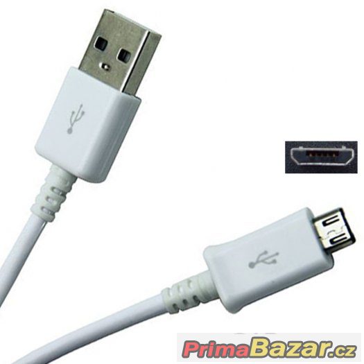 Datový a nabíjecí kabel USB Micro - bílý