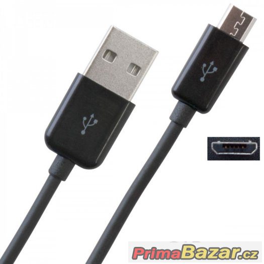 Datový a nabíjecí kabel USB Micro - černý