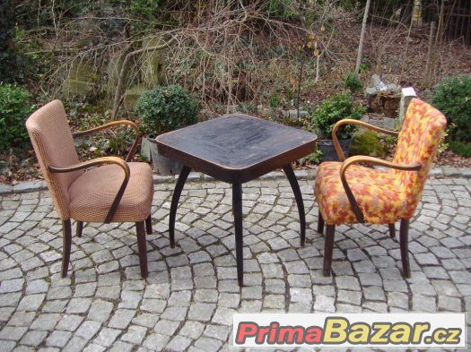 Křesla Thonet / stolek pavouk UP / retro / halabala