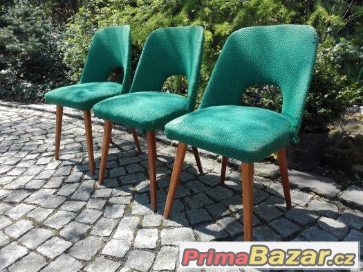 Retro židle / 3x brusel / design Oswald Haerdtl