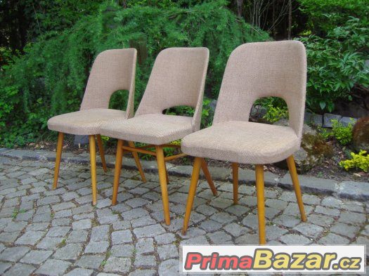 Retro židle / 3x brusel / design Oswald Haerdtl