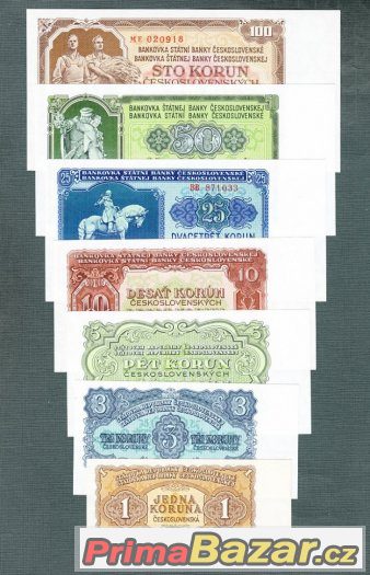 Staré bankovky KOMPLET sestava 1953 UNC